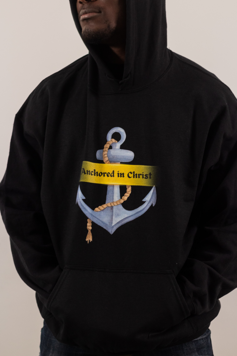 Anchored in Christ Christian Faith Hoodie