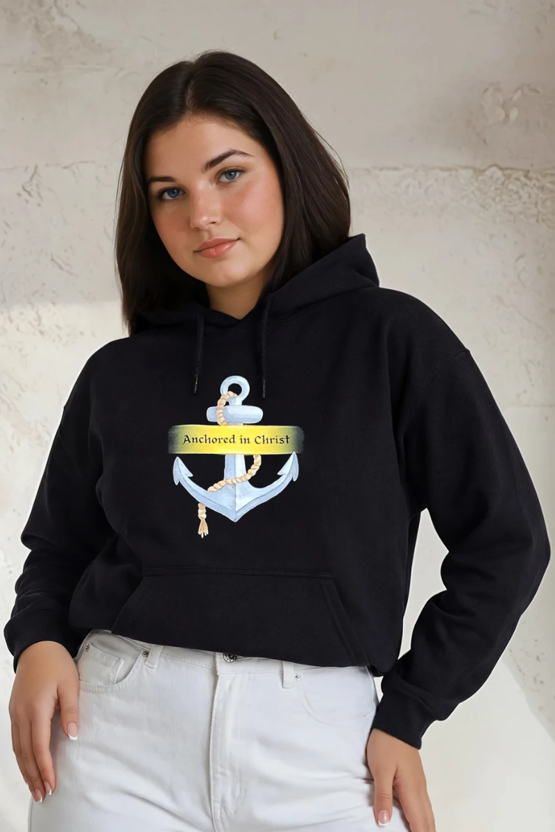 Anchored in Christ Christian Faith Hoodie